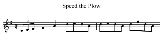 Speed the Plow - staff notation
