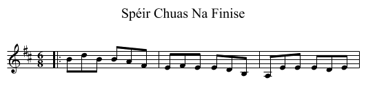 Spéir Chuas Na Finise - staff notation