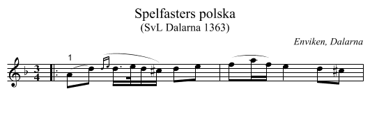 Spelfasters polska - staff notation