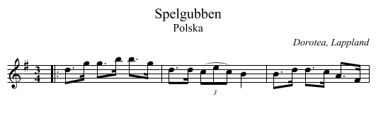 Spelgubben - staff notation
