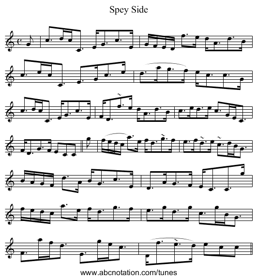 Spey Side - staff notation