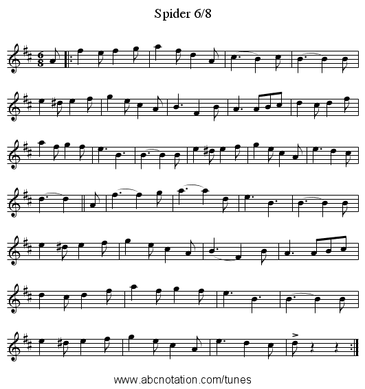 Spider 6/8 - staff notation