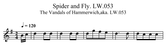 Spider and Fly. LW.053 - staff notation