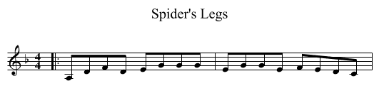 Spider's Legs - staff notation