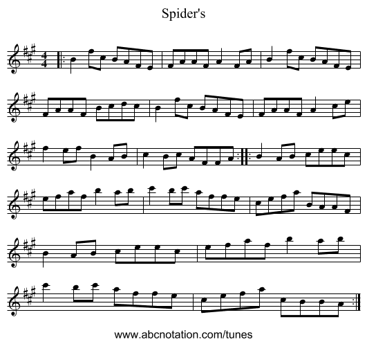 Spider's - staff notation