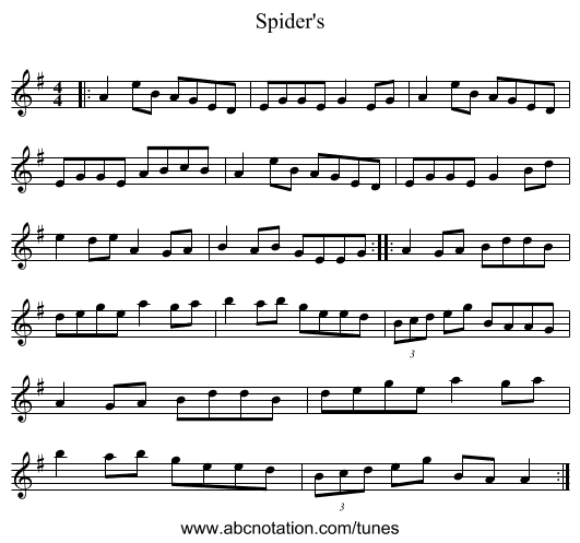 Spider's - staff notation