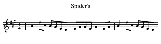Spider's - staff notation