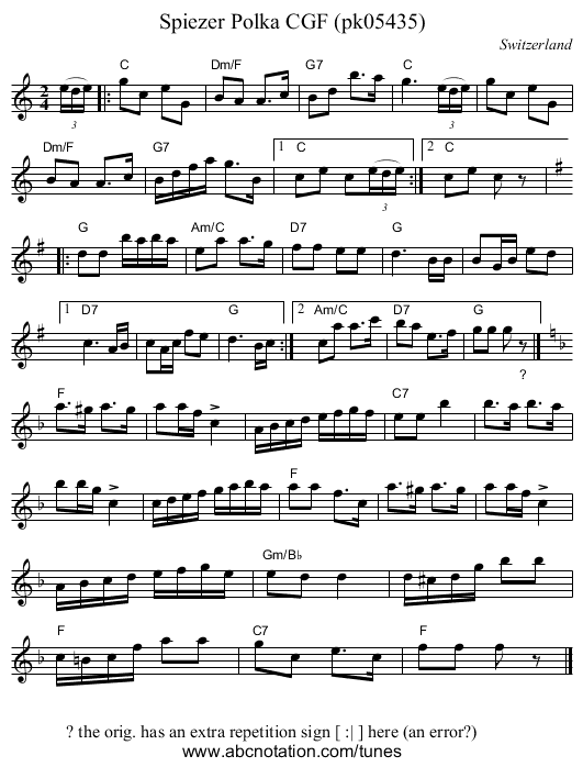 Spiezer Polka CGF (pk05435) - staff notation