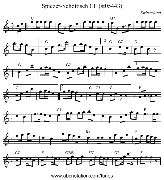 Spiezer-Schottisch CF (st05443) - staff notation