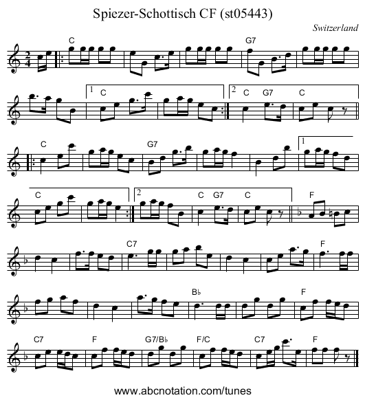 Spiezer-Schottisch CF (st05443) - staff notation