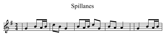 Spillanes - staff notation