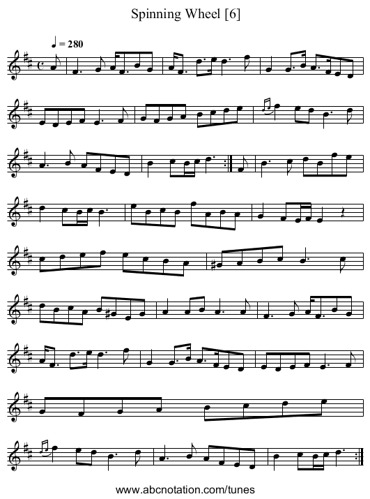 Spinning Wheel [6] - staff notation