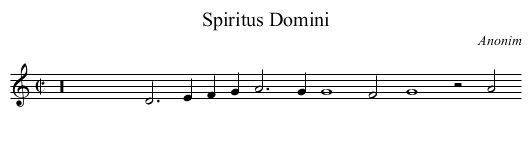 Spiritus Domini - staff notation