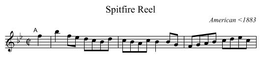 Spitfire Reel - staff notation