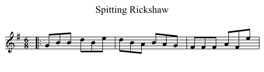 Spitting Rickshaw - staff notation