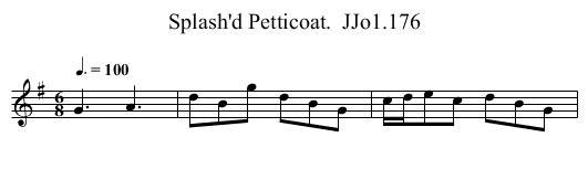 Splash'd Petticoat.  JJo1.176 - staff notation