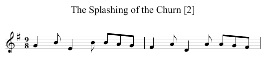 Splashing of the Churn [2], The - staff notation