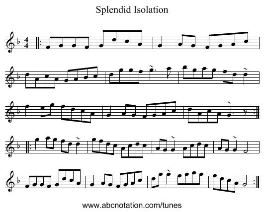 Splendid Isolation - staff notation