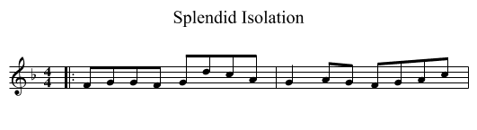 Splendid Isolation - staff notation