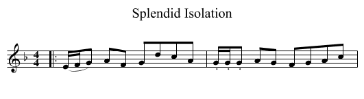 Splendid Isolation - staff notation