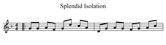 Splendid Isolation - staff notation