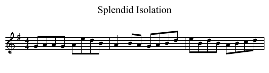 Splendid Isolation - staff notation