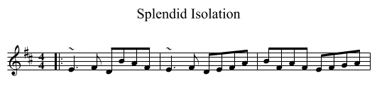 Splendid Isolation - staff notation
