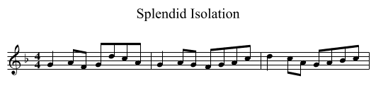 Splendid Isolation - staff notation