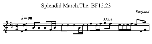 Splendid March,The. BF12.23 - staff notation