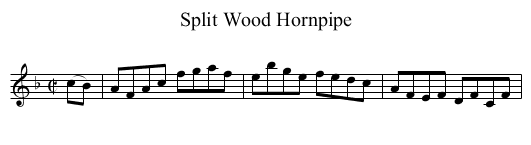 Split Wood Hornpipe - staff notation