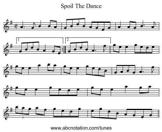 Spoil The Dance - staff notation