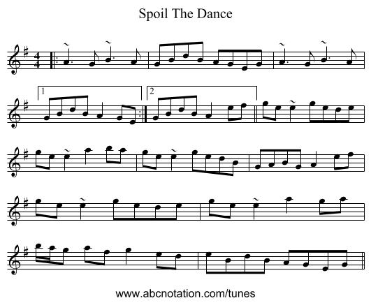 Spoil The Dance - staff notation