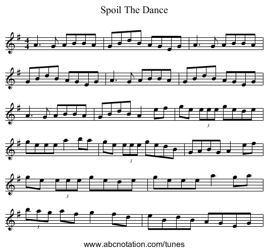 Spoil The Dance - staff notation