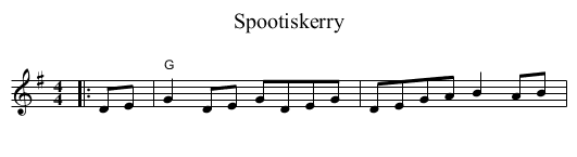 Spootiskerry - staff notation