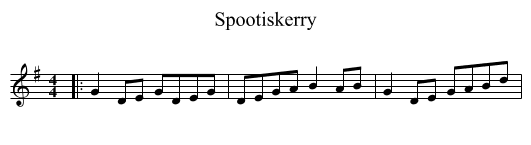 Spootiskerry - staff notation