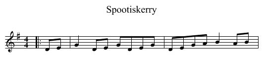 Spootiskerry - staff notation