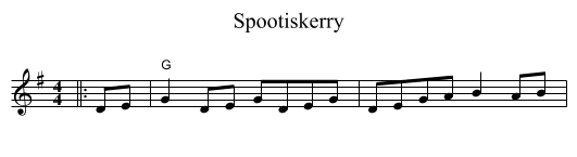 Spootiskerry - staff notation