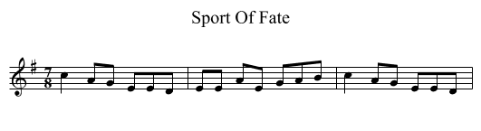 Sport Of Fate - staff notation