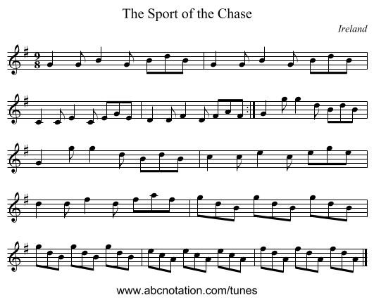Sport of the Chase, The - staff notation