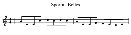 Sportin' Belles - staff notation