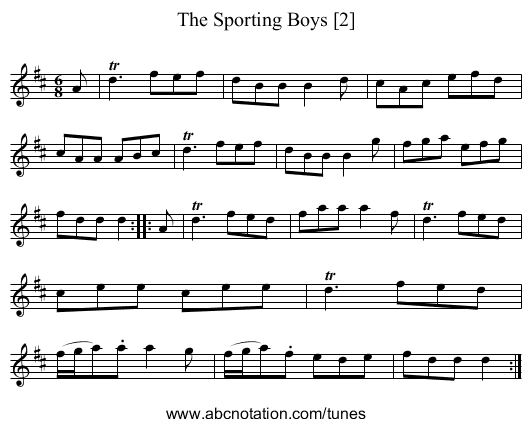 Sporting Boys [2], The - staff notation