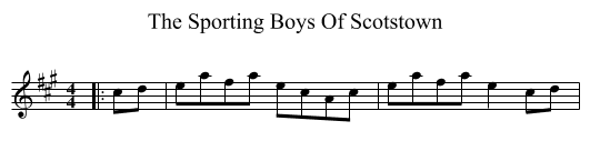 Sporting Boys Of Scotstown, The  - staff notation