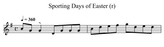 Sporting Days of Easter (r) - staff notation