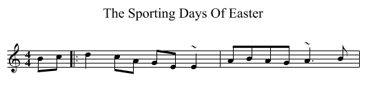 Sporting Days Of Easter, The  - staff notation