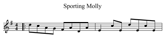 Sporting Molly - staff notation
