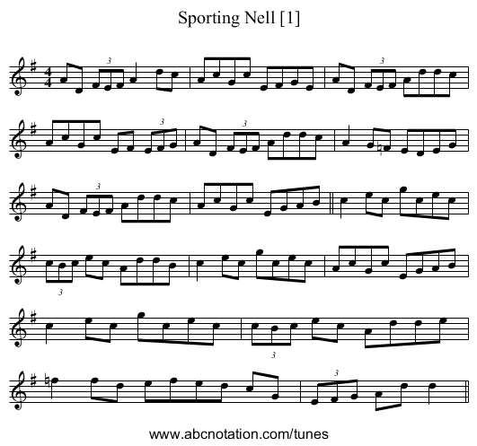Sporting Nell [1] - staff notation