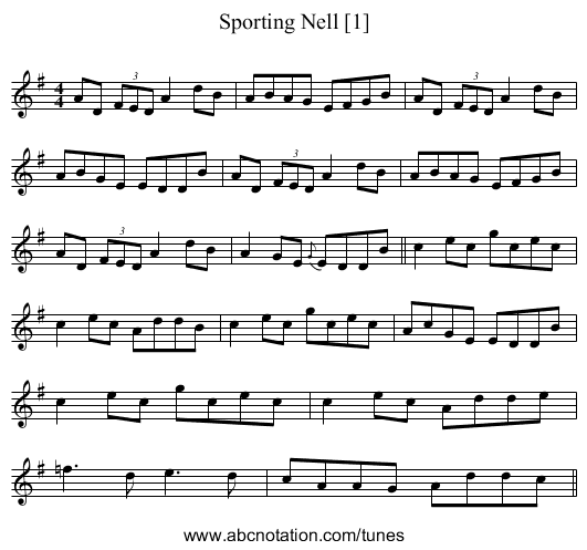 Sporting Nell [1] - staff notation