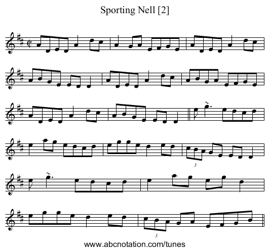 Sporting Nell [2] - staff notation