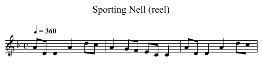 Sporting Nell (reel) - staff notation
