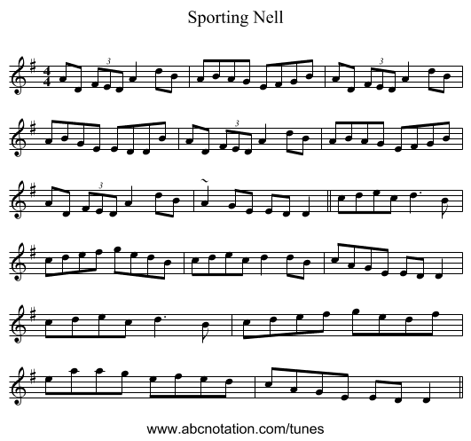 Sporting Nell - staff notation